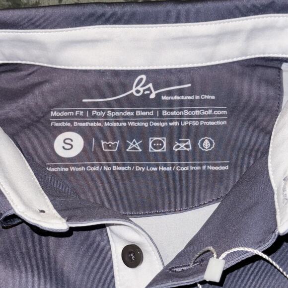 Boston Scott Golf Links Collection Polo Shirt Men Small Cloud Print Purple Blue - Picture 4 of 8